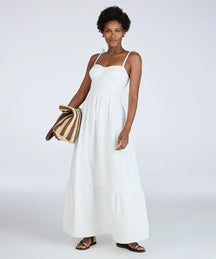 Vestido Midi de Sarja com Amarração