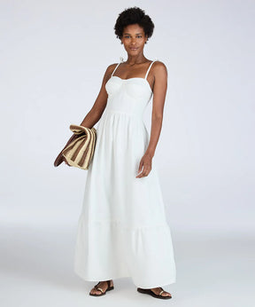 Vestido Midi de Sarja com Amarração