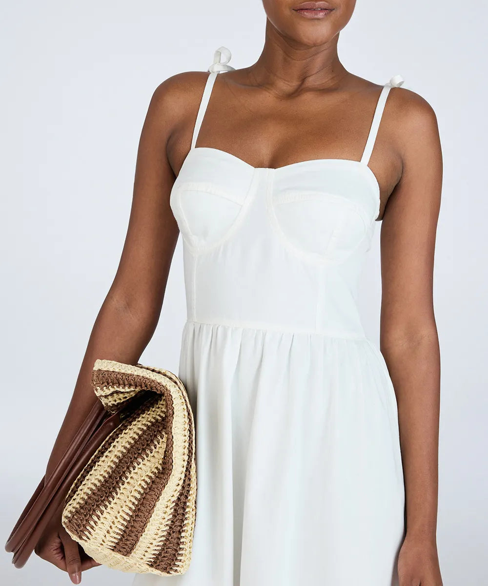 Vestido Midi de Sarja com Amarração