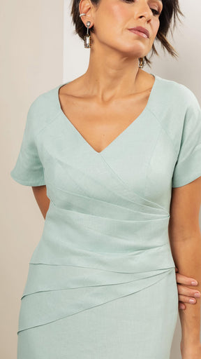 Vestido em linho Verde Menta